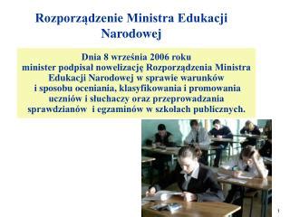 Projekt Rozporz Dzenia Ministra Edukacji Narodowej W Sprawie Nadzo