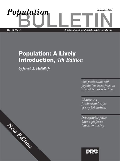 Population A Lively Introduction 4th Edition Population Reference