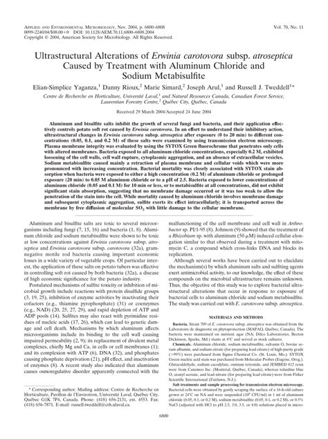 (PDF) Ultrastructural Alterations of Erwinia carotovora subsp. atroseptica Caused by Treatment ...