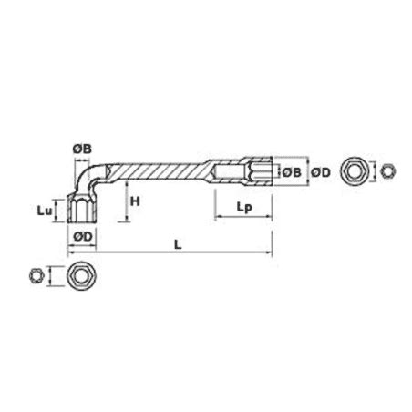 JEU 8 CLES A PIPE DEBOUCH 6X12 EN COFFRET MOB 9016000101