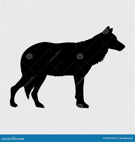 Wolf Silhouette Wolf Isolated On White Background Stock Vector