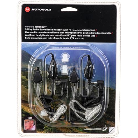 Motorola Pair Of Push To Talk 2 Way Surveillance Headsets 1518