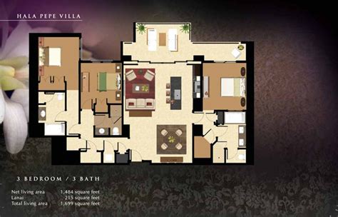 Marriott Ko Olina Beach Club 3 Bedroom Floor Plan - Bedroom Poster