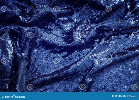 Background Of Beautiful Dark Blue Sequins Fabric Stock Photo Image Of