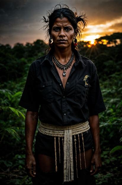 Premium Ai Image Photo Of Savage Tribal Woman In The Jungle Generative Ai