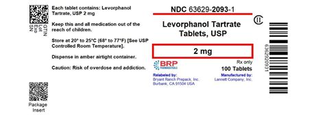 Levorphanol Tartrate Bryant Ranch Prepack Fda Package Insert