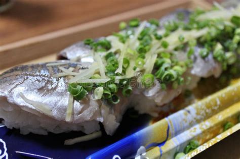 Aji Japanese Jack Mackerel Nigirizushi Purchased At A Supermarket In