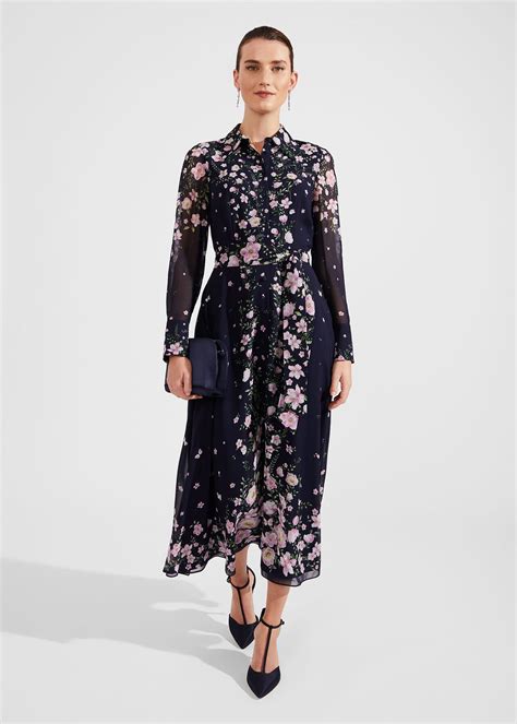 Juliet Floral Silk Dress Hobbs Uk