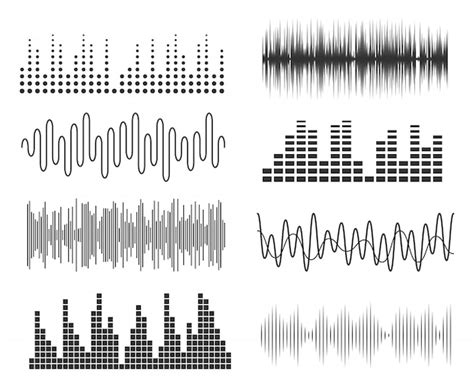 Conjunto de ondas de sonido de la música tecnología de audio de pulsos