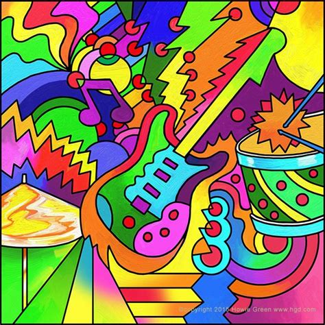 Pop Art Guitar Cymbal And Drum Pop Art Framed Canvas Art Canvas Art