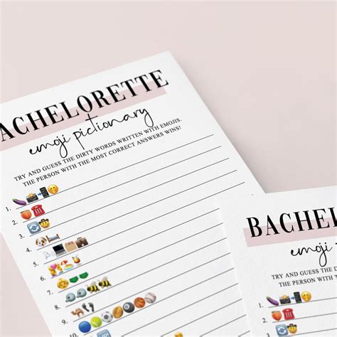 Dirty Emoji Pictionary Game Printable Bachelorette Party Games Etsy