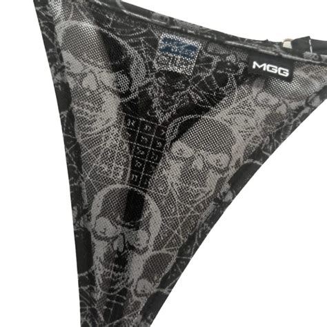 Skulls Sheer Mini Bikini Bottom Micro Gigi