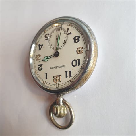 Ww British Military Gstp Pocket Watch Field Case Swiss Made By