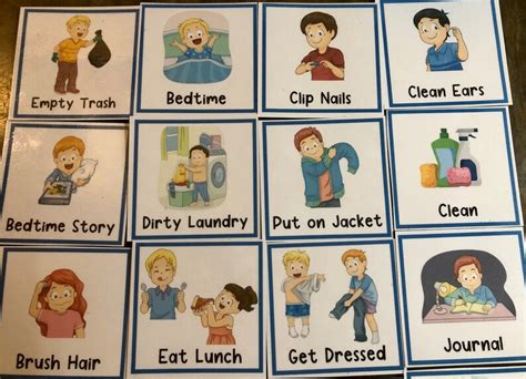 Chores Chart Pecs Visual Schedule Visual Aid Etsy