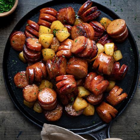 Pineapple Hasselback Kielbasa Bites Air Fryer Or Oven Lilac Hedge Farm