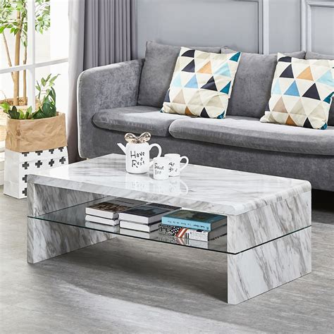 MDF Living Room Home Furniture Italian Luxury Design Marble Top Glass Tea Coffee Table Basic ...