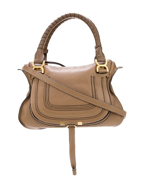 Chloé Leather Marcie Shoulder Bag Brown Shoulder Bags Handbags