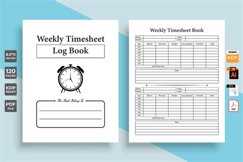 Weekly Timesheet Kdp Interior Book Graphic By Iftidigital Creative