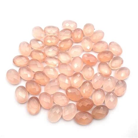 Natural Pink Chalcedony Oval Briolette Cut Loose Gemstone Mm