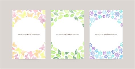 watercolor vector card background set 20551522 Vector Art at Vecteezy