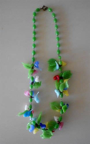 Rare! Multicolor Vintage Venetian Murano Glass Bird Bead Necklace ...