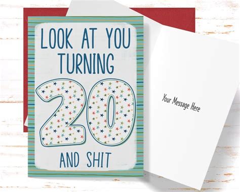 Funny 20th Birthday Card Sarcastic Birthday Card for 20th | Etsy