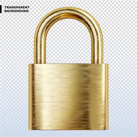 Premium Psd Golden Padlock Isolated On Transparent Background