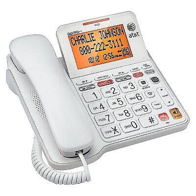 At T Cl Corded Phone System With Answering Machine Big Buttons And