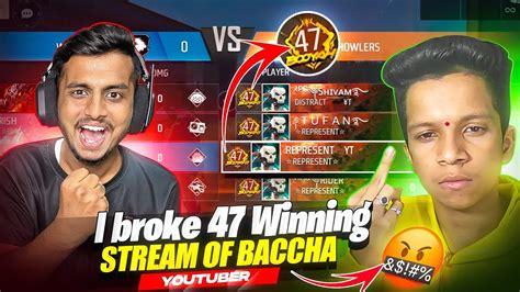 First Time Break 47 Winning Streak 😱 Baccha Youtuber Vs Bhushanasin 😡