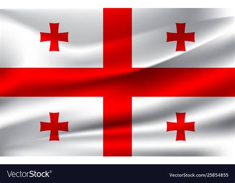 Waving Flag Georgia Royalty Free Vector Image Vectorstock