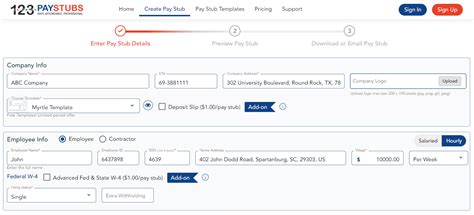 Free Online Paystub Generator Generate Pay Stubs Instantly