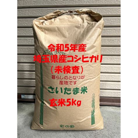 新米 令和5年 埼玉県産 コシヒカリ 玄米 5kg 紙袋 美しい 米・雑穀・粉類