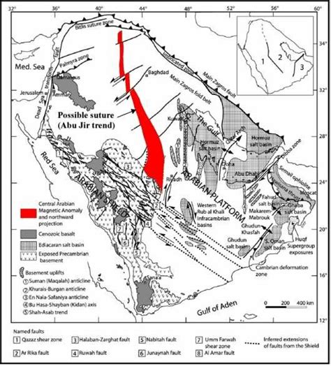 Selected Structural And Tectonic Features Of The Arabian Plate