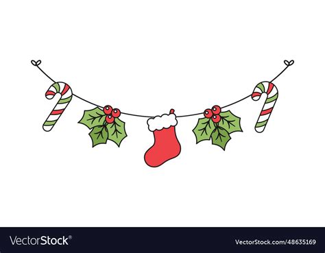 Christmas garland xmas graphics festive winter Vector Image