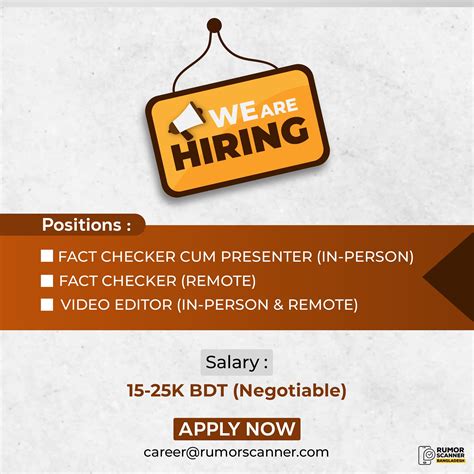 Rumor Scanner - We're Hiring! 📢 Rumor Scanner is looking... | Facebook