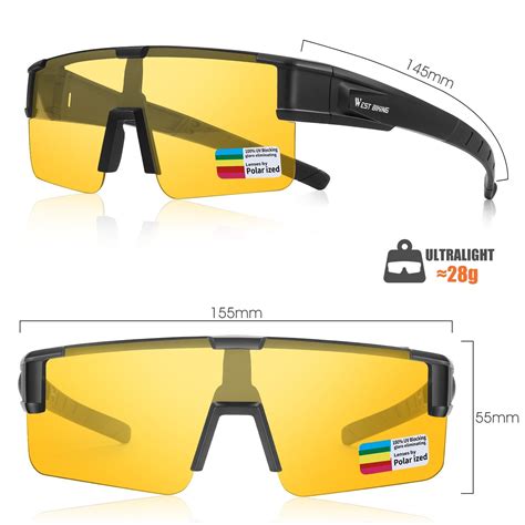 West Biking Polarized Yellow Myopic Glasses Sports Driving Bike