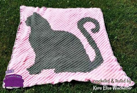 Cat Silhouette Afghan C2C Crochet Pattern Written Row Etsy Australia