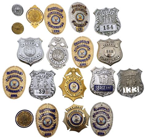 At Auction Obsolete Atlantic City Nj Police Badges And Buttons