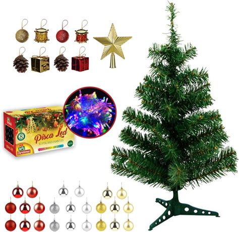 Kit Arvore De Natal Cm Decorada Enfeites E Pisca Pisca