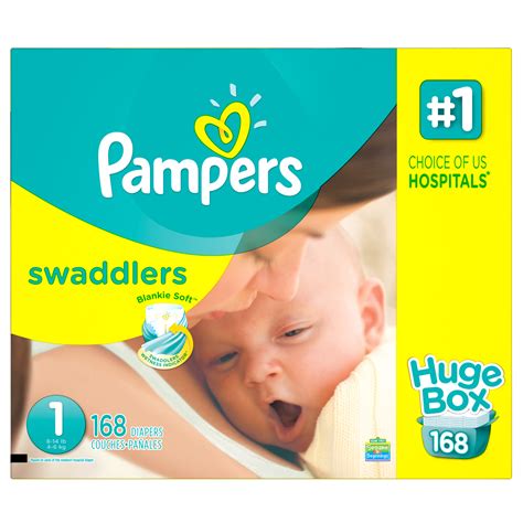 Pampers Size 1 Swaddlers Soft And Absorbent Newborn Diapers 168 Ct