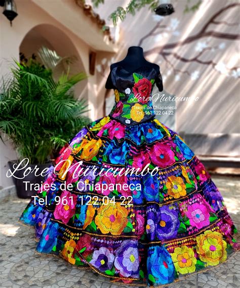 Traje De Chiapaneca Vestido Tradicional Con Corset Ricamo