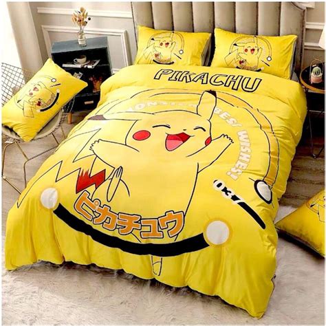 Housse De Couette Pikachu Pokémon 11 Parure de lit Ensemble De Literi