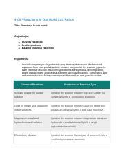 4 06 Reactions In Our World Docx 4 06 Reactions In Our World Lab