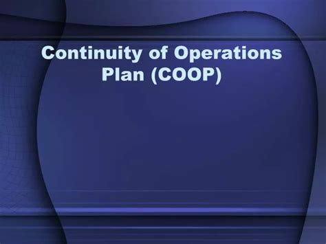 Ppt Continuity Of Operations Plan Coop Powerpoint Presentation Free Download Id 9722824