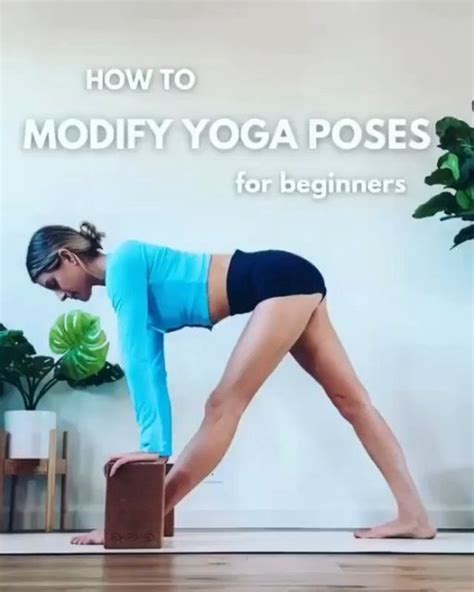 A Woman Doing Yoga Poses For Beginners With The Title How To Modify