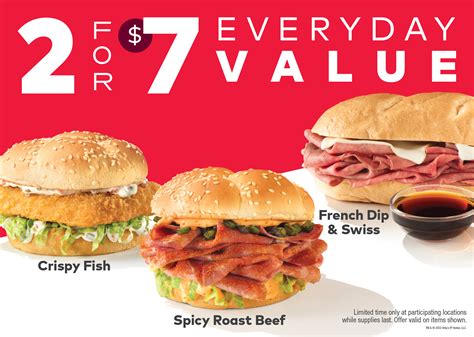 Arbys 2 For 7 Everyday Value Through 3 26 23