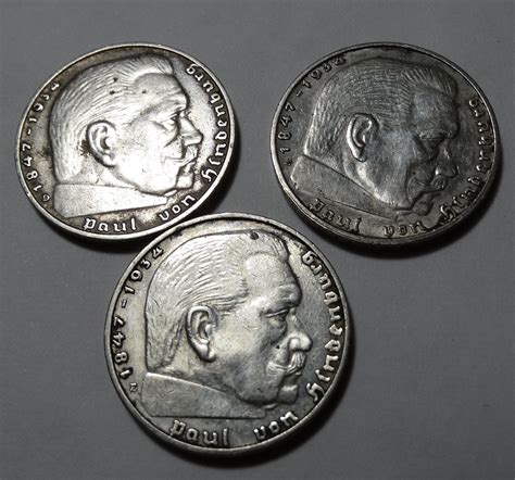 Ag Mince Deutches Reich 2 Dm Hindenburg 1938 Minc F Aukro