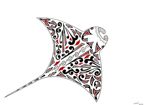 Tribal tattoo and Manta Ray Painting by Natalia Wallwork | Pixels