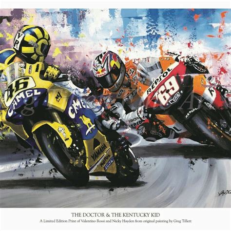 Valentino Rossi Nicky Hayden Limited Edition Art Print From An Original