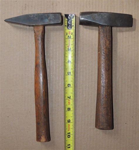 Vintage Cross Peen And Straight Hammers Blacksmith Tools 1 Lb 1 Oz 1 Lb 4 Oz Antique